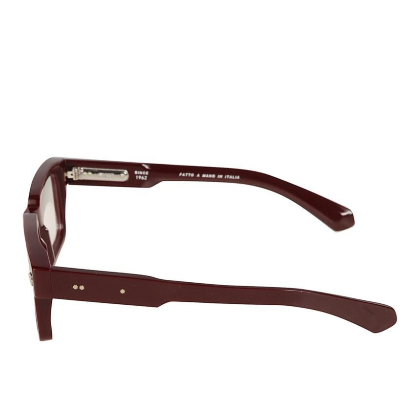 Kador Premium 2 Bold Rectangular Burgundy Eyeglasses With Metallic Accents