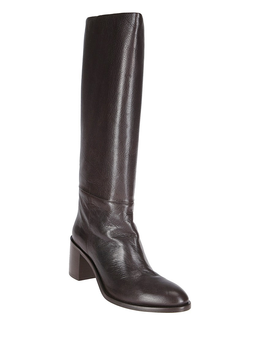P.A.R.O.S.H. Mid-Heeled Leather Boots With Minimalist Design