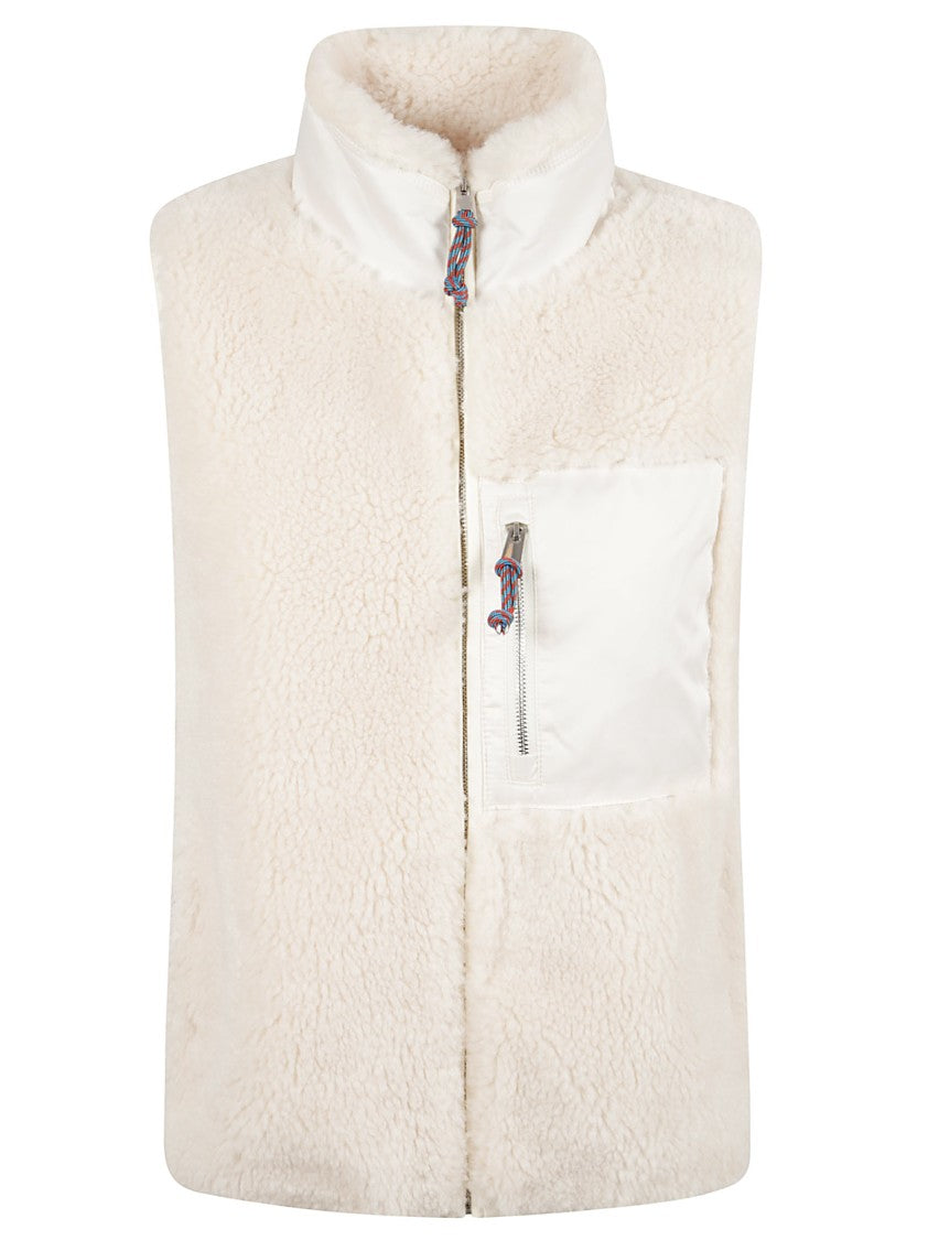 Tory Burch Sporty Fleece Vest With Toggle Accents