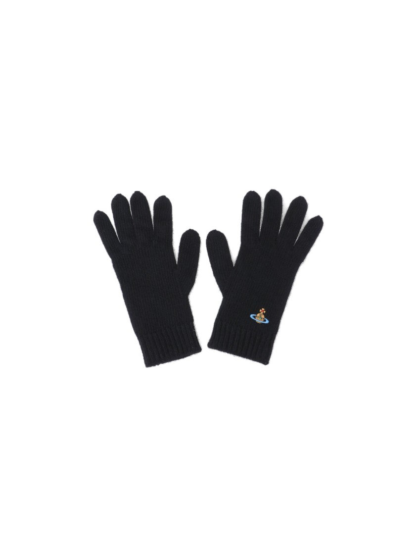 Vivienne Westwood Orb Cashmere Gloves – Black
