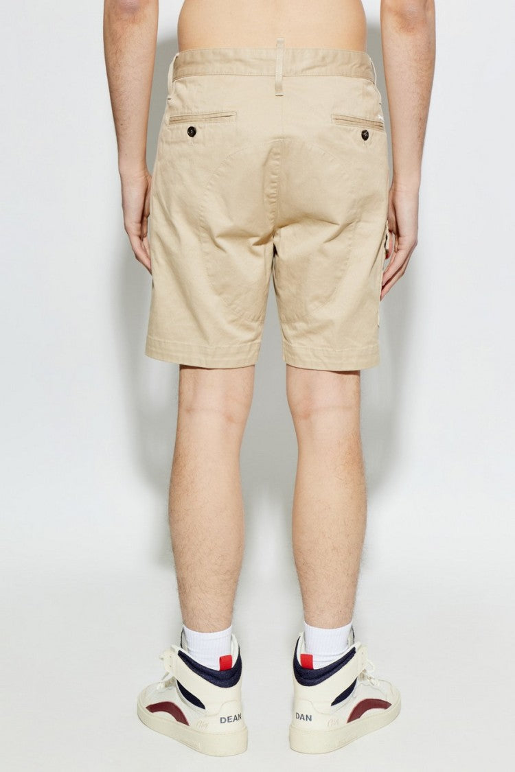 Dsquared2 Beige Flap-Pocket Cargo Shorts