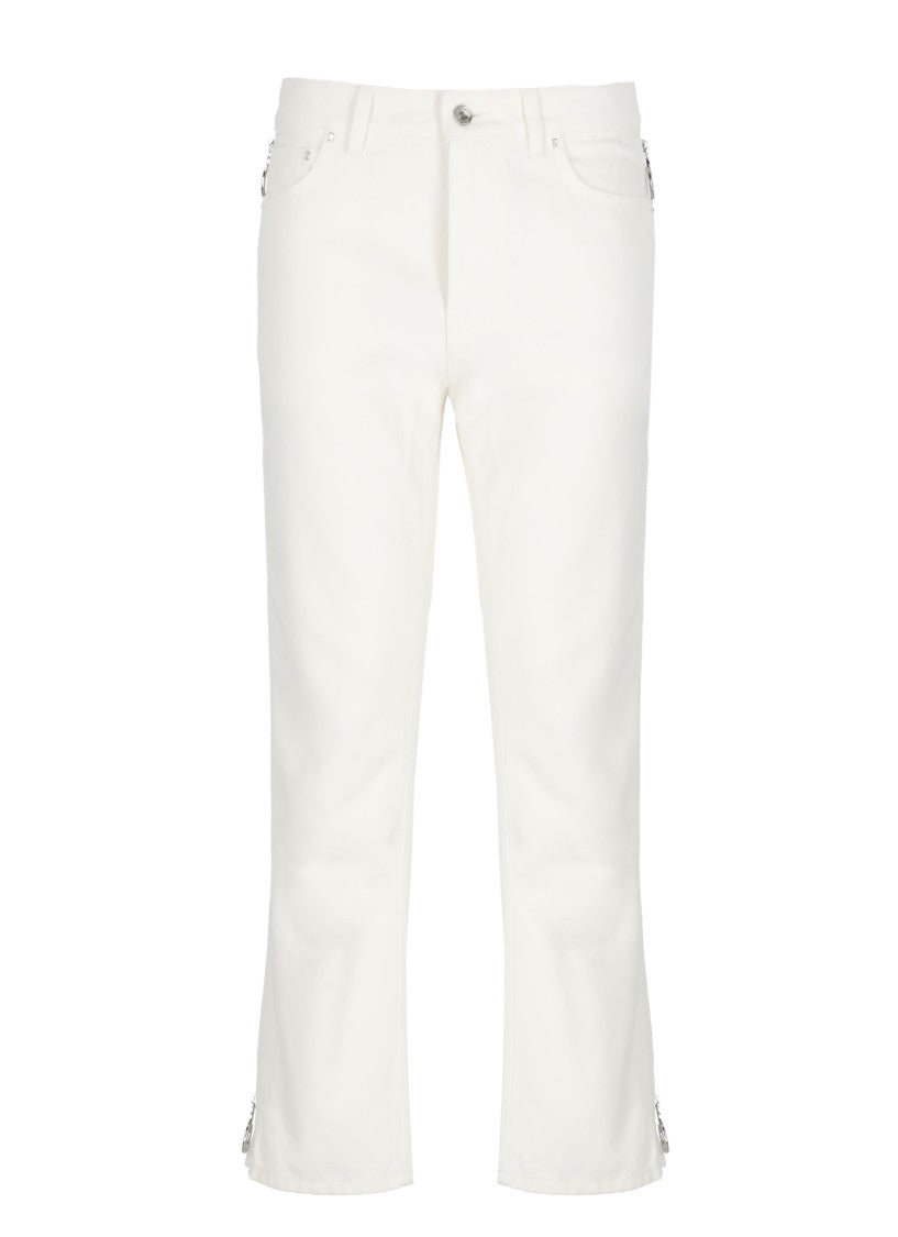 Rabanne Ivory Side Zip Cotton Jeans