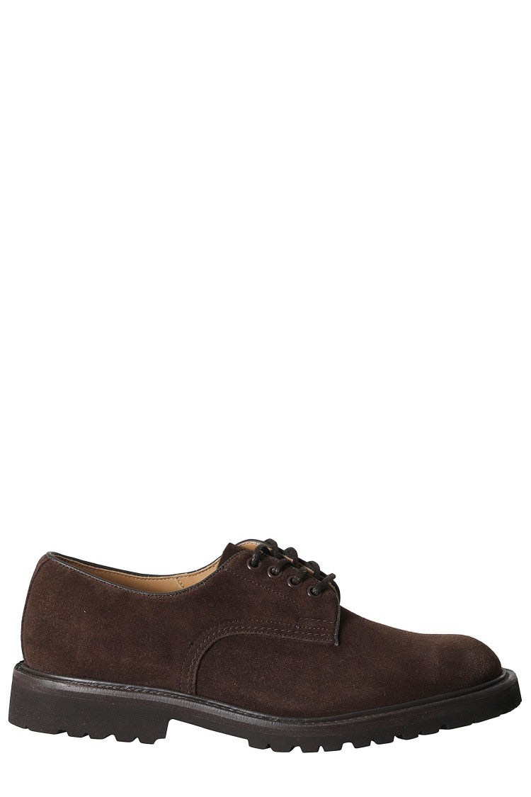 Tricker's Coffee Lace-Up Rugged Sole Daniel Suede Shoes