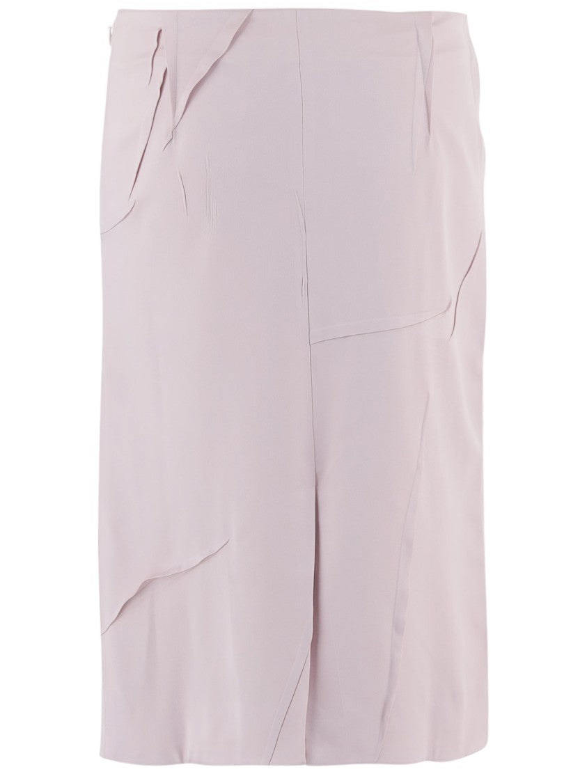Alainpaul Light Pink Bow Acetate-Blend Midi Skirt