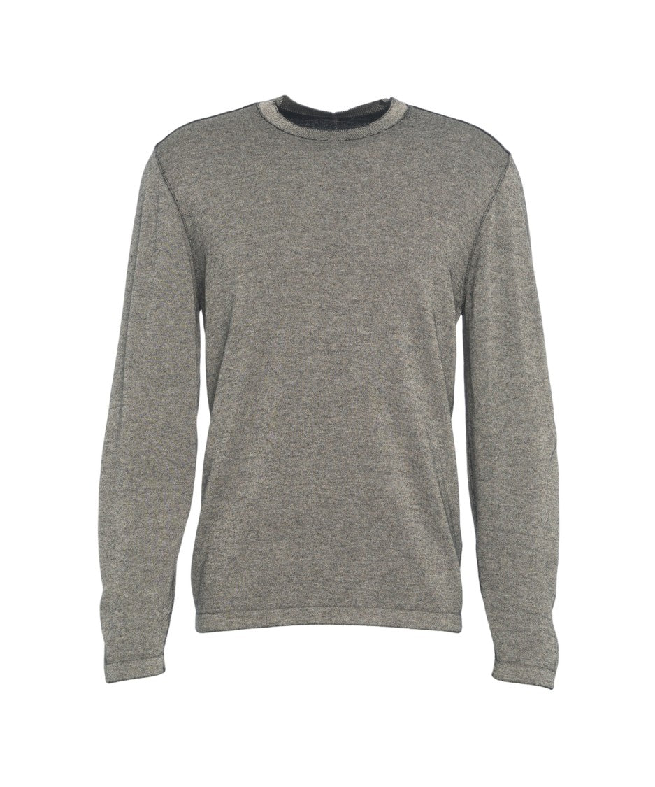 Transit Heathered Knit Sweater With Classic Round Neckline And Structured Fit