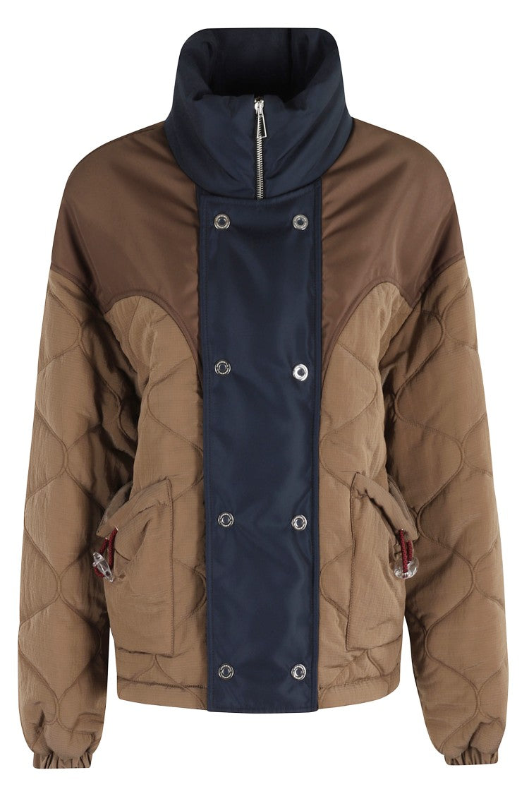 Marbell Quilted Nylon Jacket With Contrast Collar