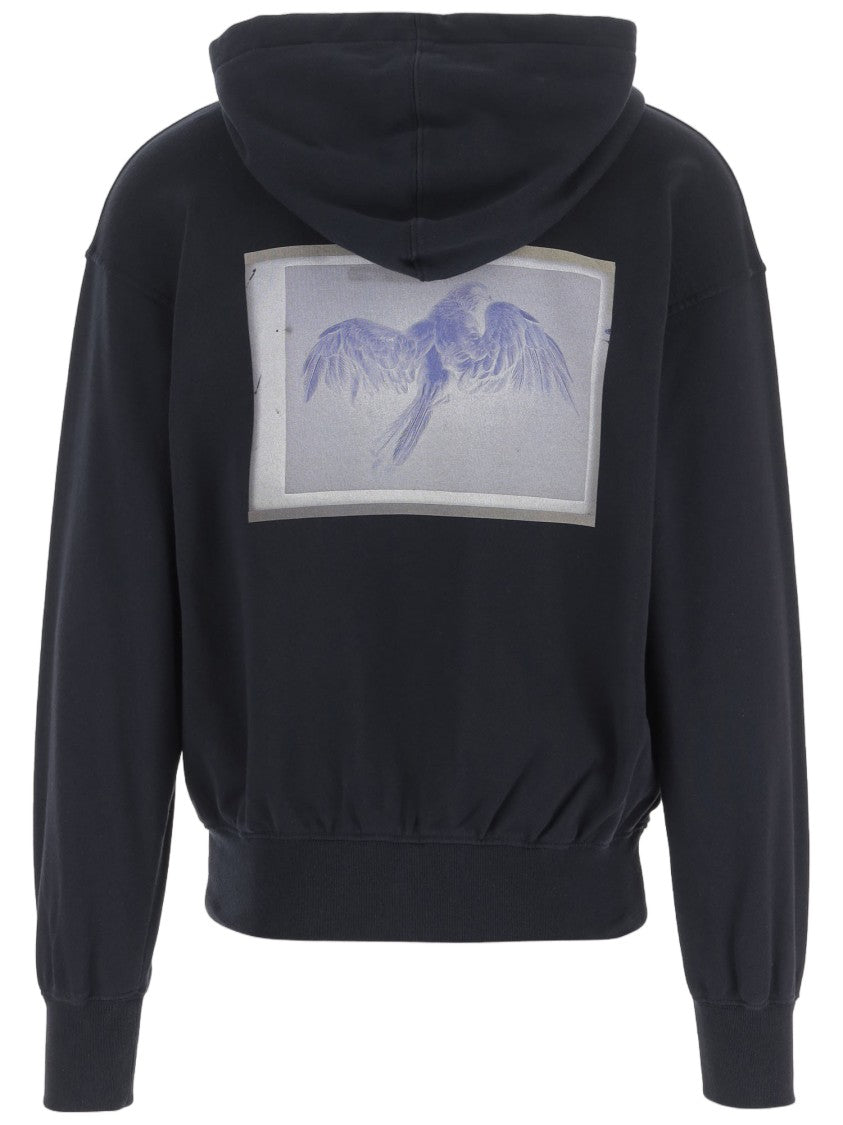 Maison Margiela Adjustable Cotton Hoodie With Iconic Logo Accents