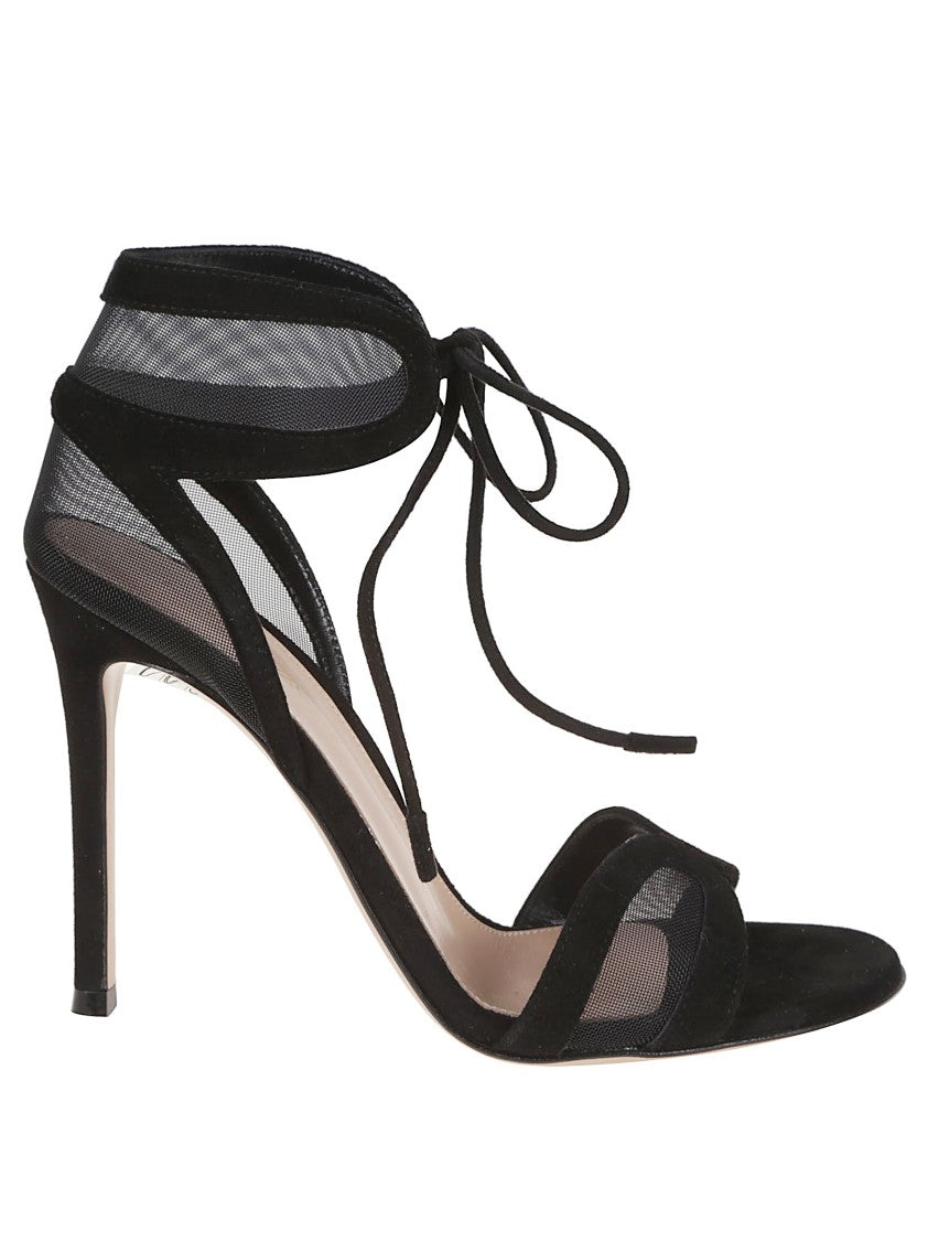 Gianvito Rossi Butterfly Wing-Inspired Stiletto Sandals In Suede