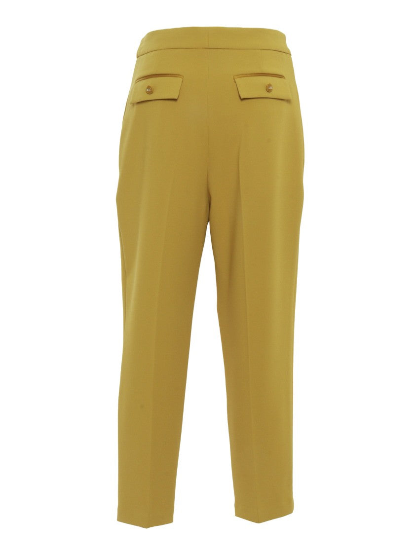 Elisabetta Franchi Tailored Trousers With Smooth Finish And Subtle Crease