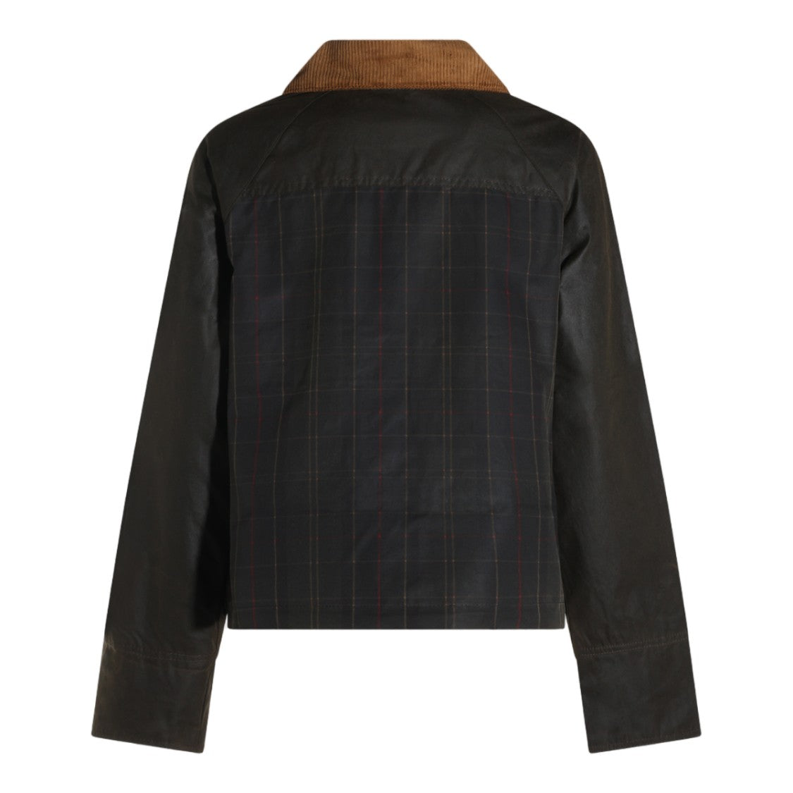 Barbour Plaid Corduroy Accent Snap Button Jacket
