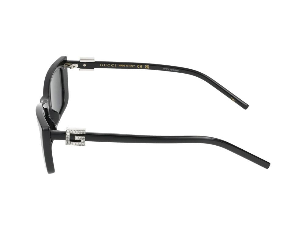 Gucci Black Glossy Finish Oversized Square Sunglasses