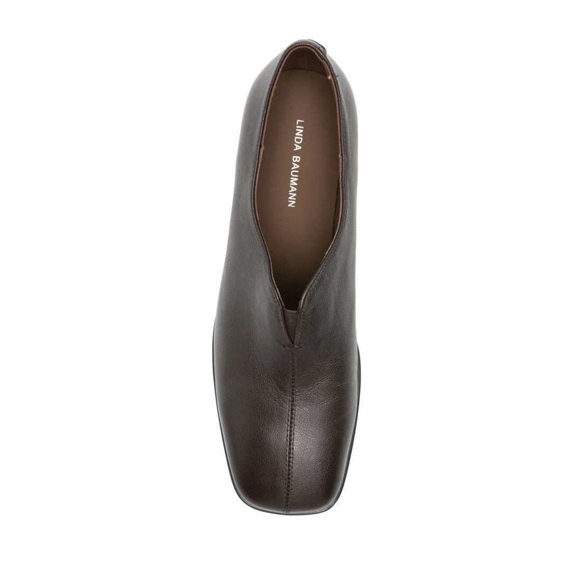 Linda Baumann Brown Subtle Seam Detail Mid-Height Leather Dress Pumps