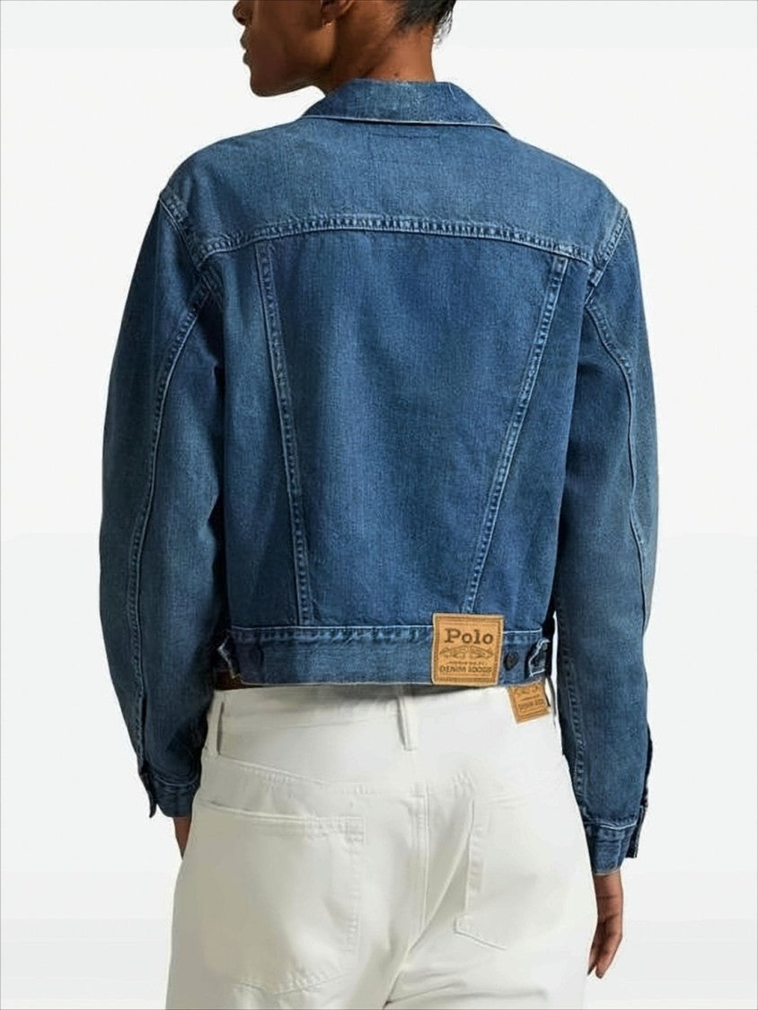 Polo Ralph Lauren Cropped Denim Jacket With Classic Collar