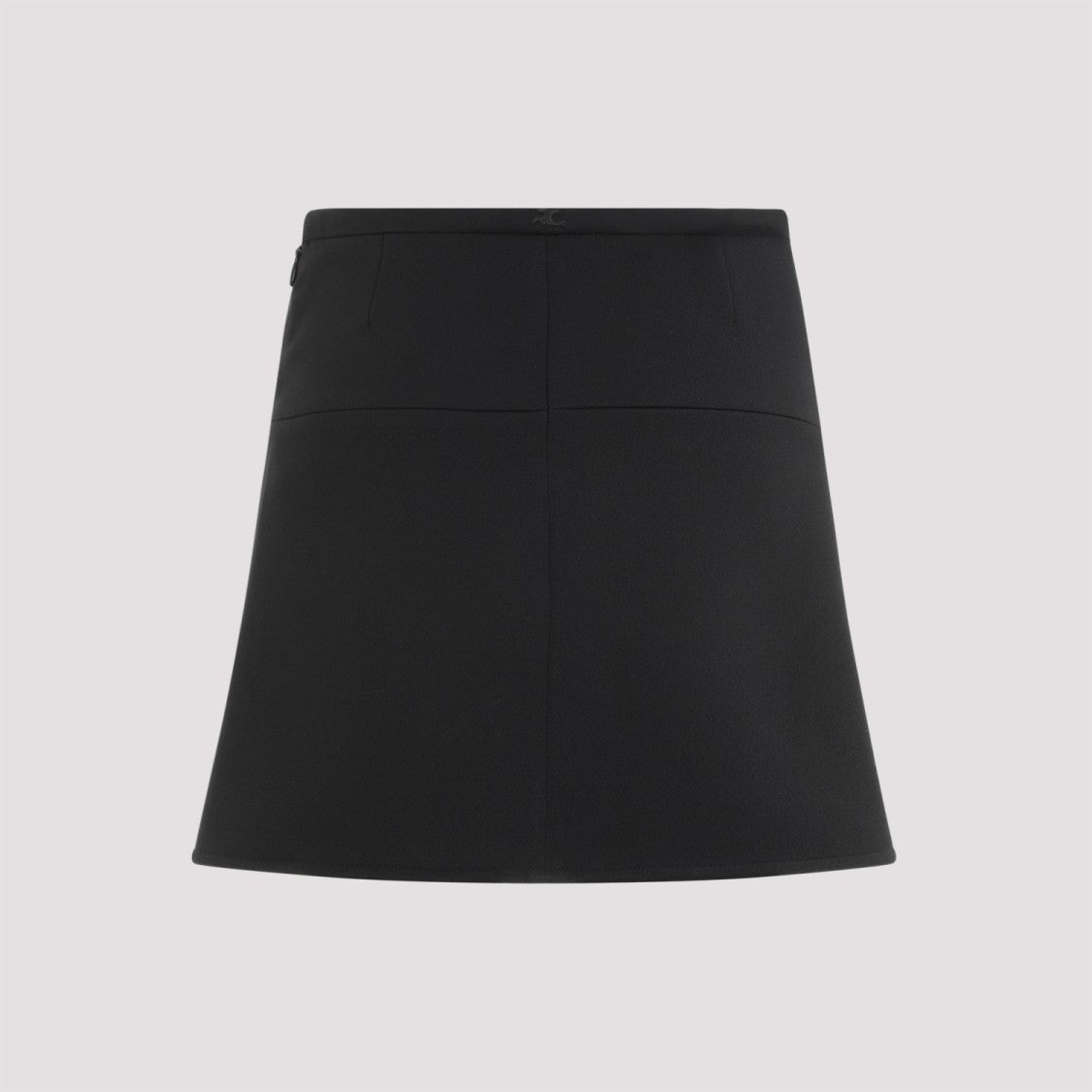 Courrèges Ellipse Black Twill Mini Skirt