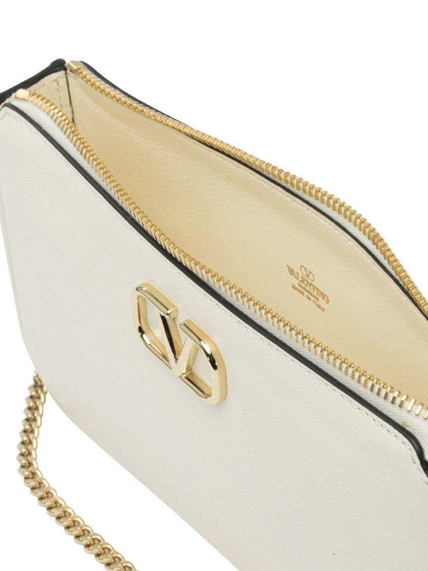 Valentino Garavani Rectangular White Leather Shoulder Bag
