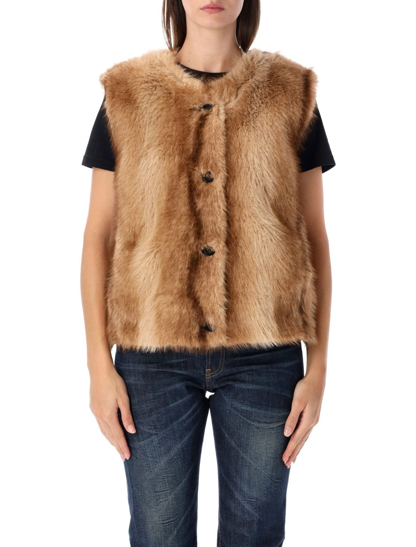 Urbancode Vest Fur Boxy Plush Fur Vest