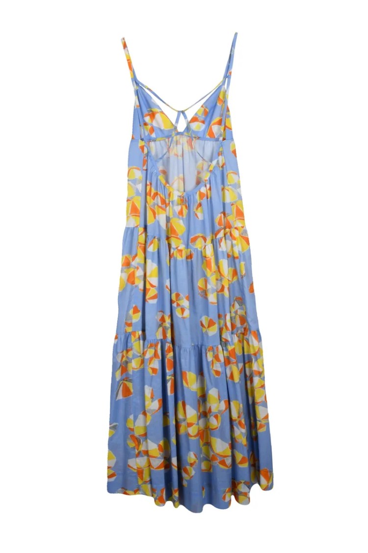 Mo5ch1no Jeans Jeans Long Flared Dress - Blue/Yellow