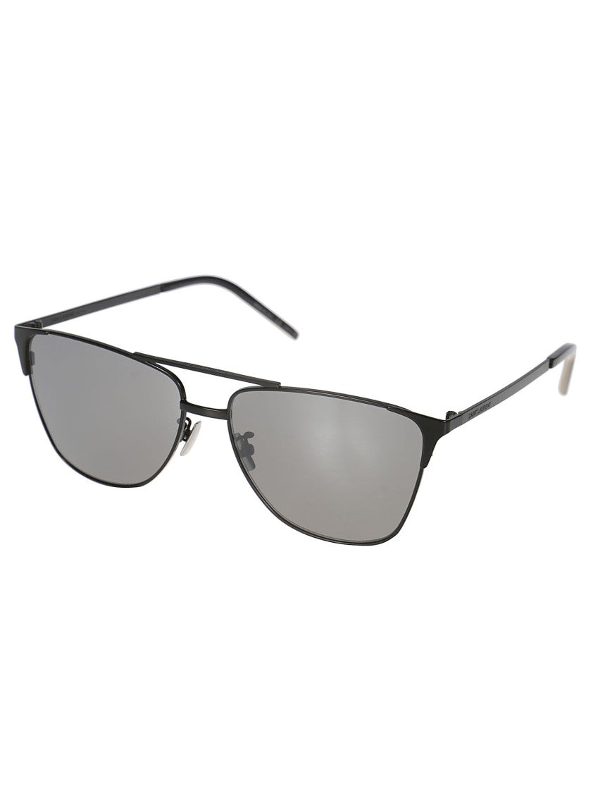 Saint Laurent Rectangular Metal Frame Sunglasses
