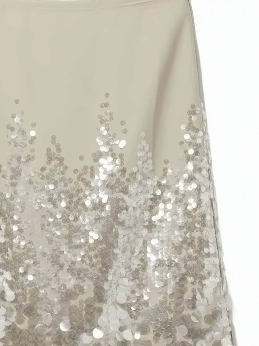Paloma Wool Midi Skirt With Sequined Hem And Smooth Fabric