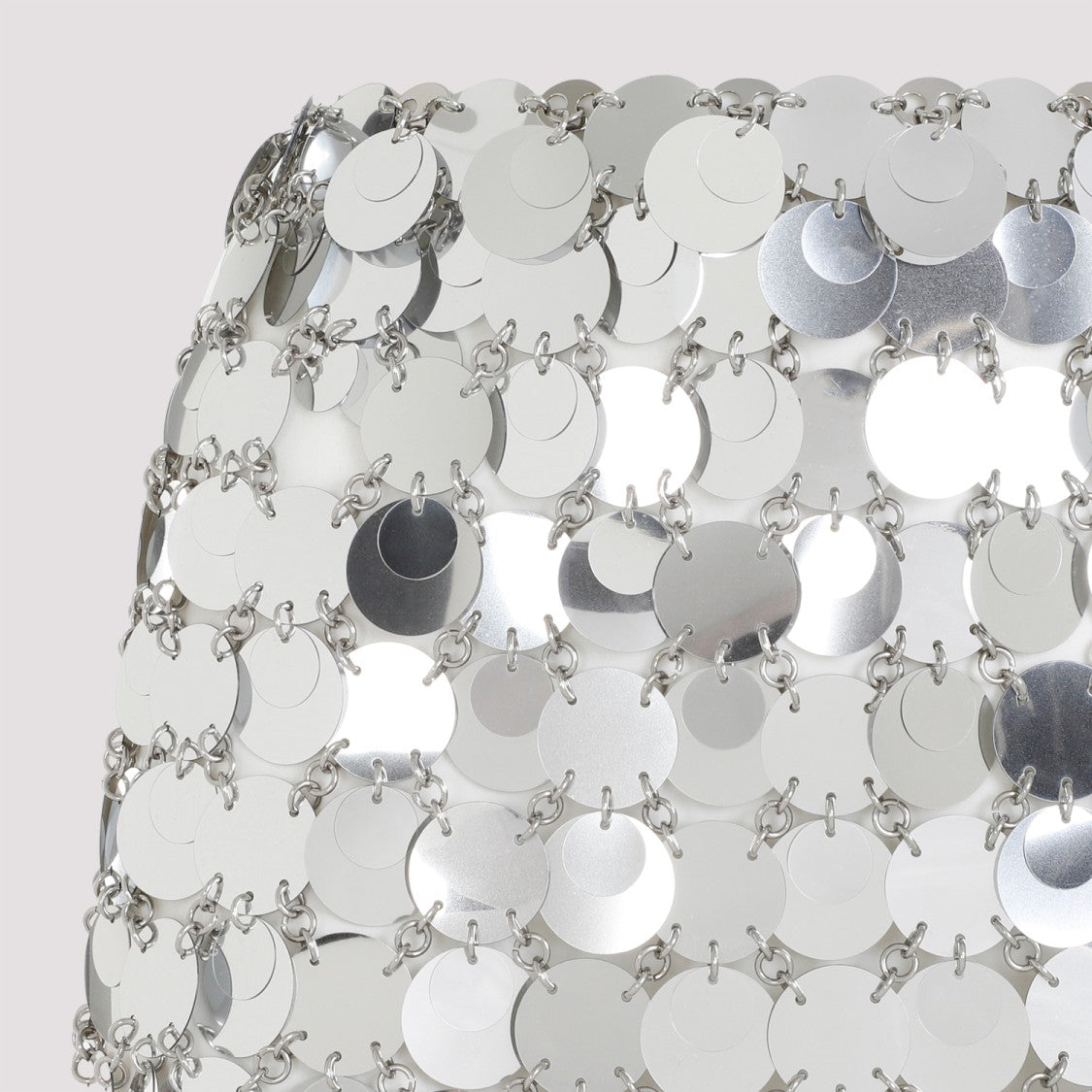 Rabanne Round Sequin Silver Polyester Mini Skirt