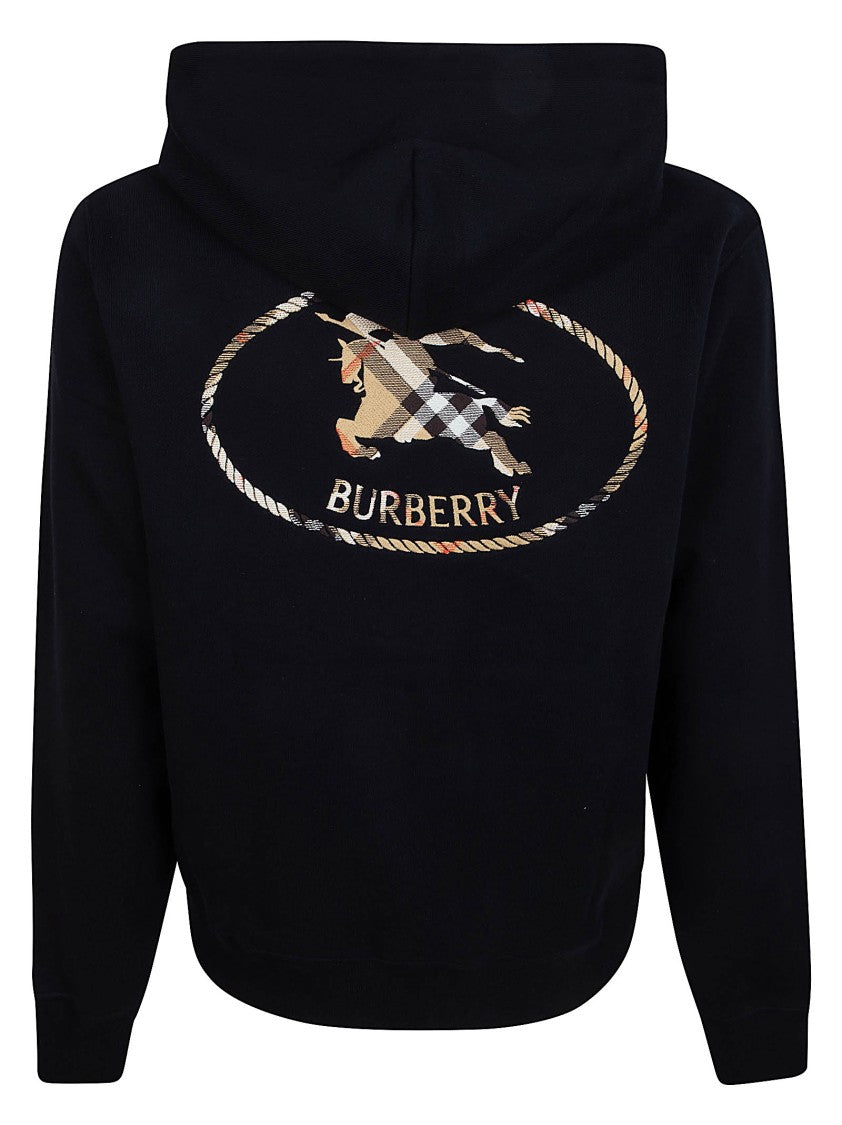Burberry Equestrian Knight Embroidered Black Hoodie