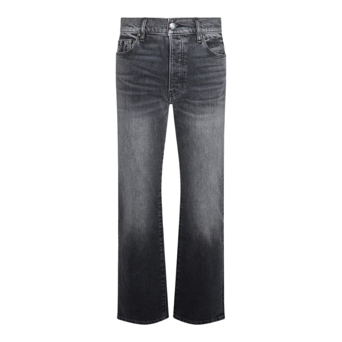 Amiri High-Waisted Faded Black Denim Jeans With Straight Leg Design