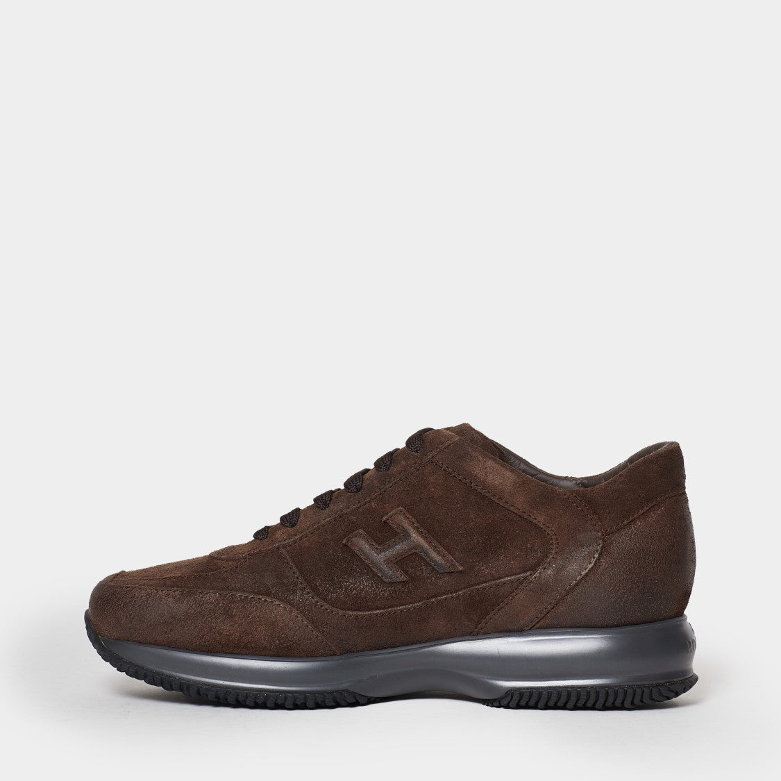 Hogan Vintage-Effect Brown Interactive Sneaker