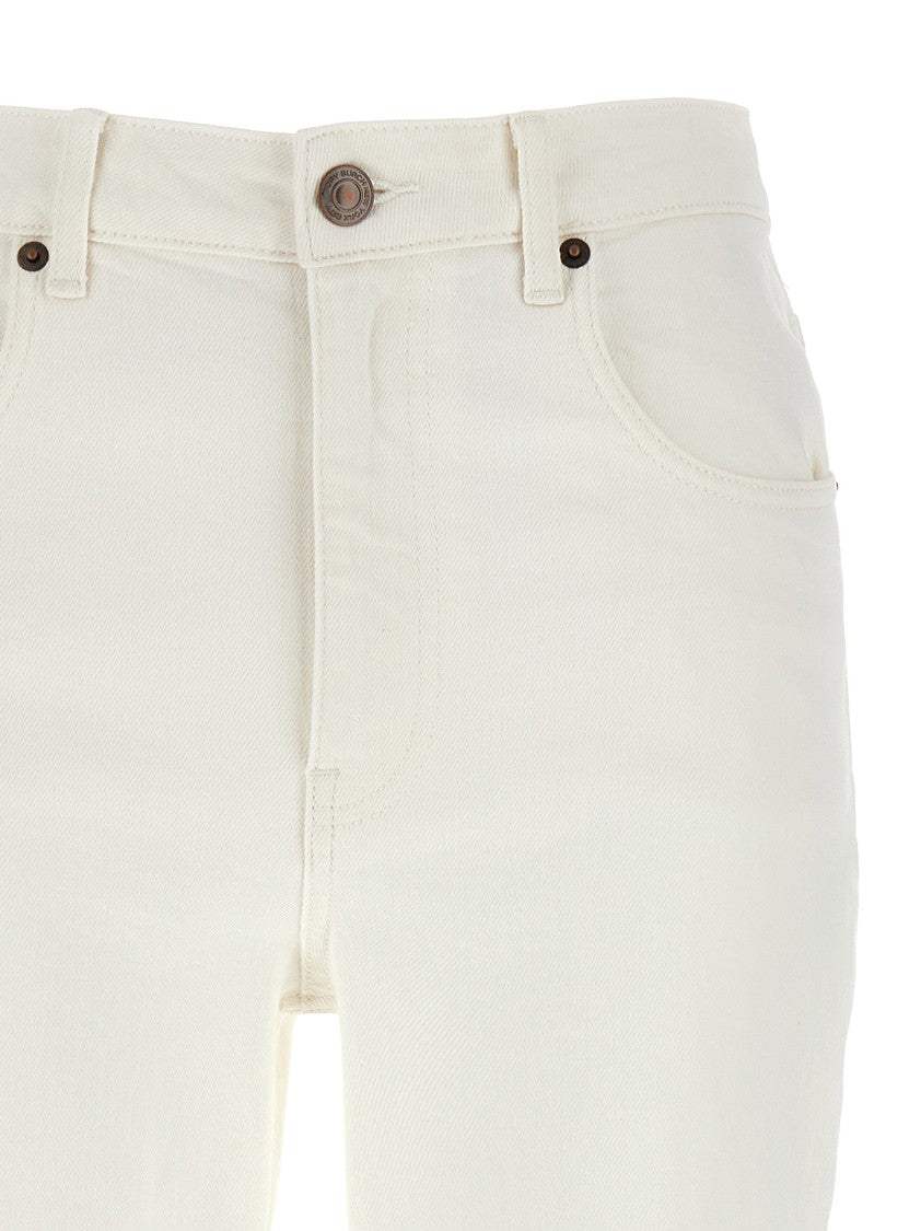 Tory Burch Cropped Denim Jeans With Flared Leg
