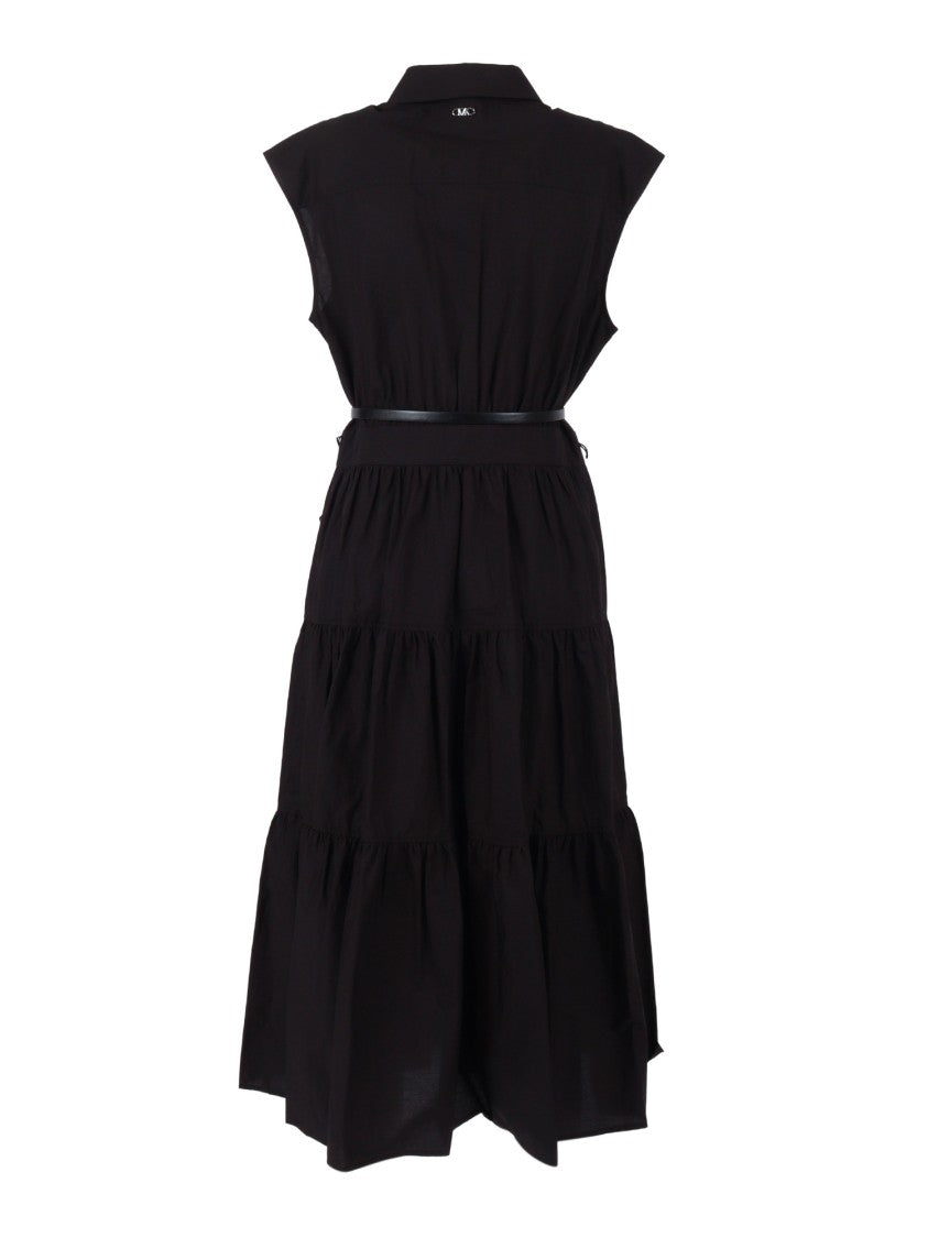 Michael Kors Poplin Midi Tiered Shirt Dress