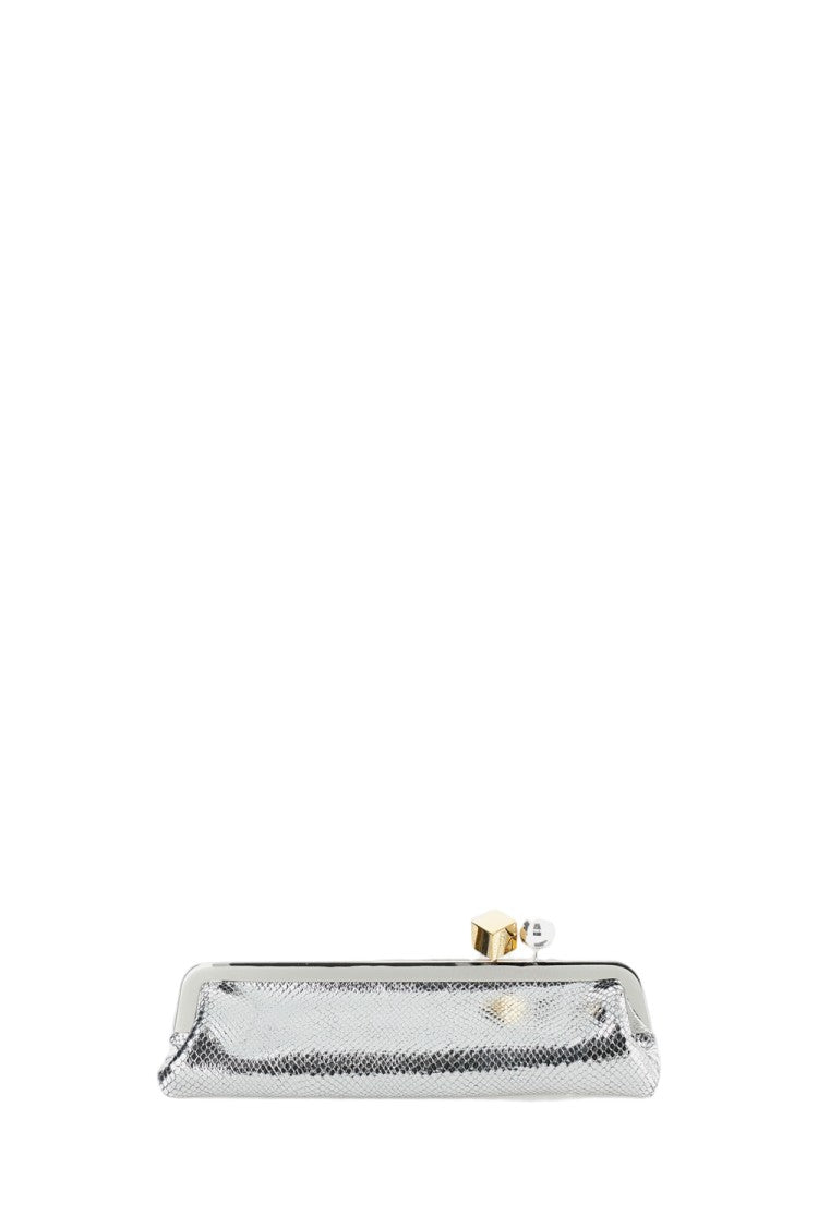Jacquemus La Pochette Salon Snake-Effect Clutch