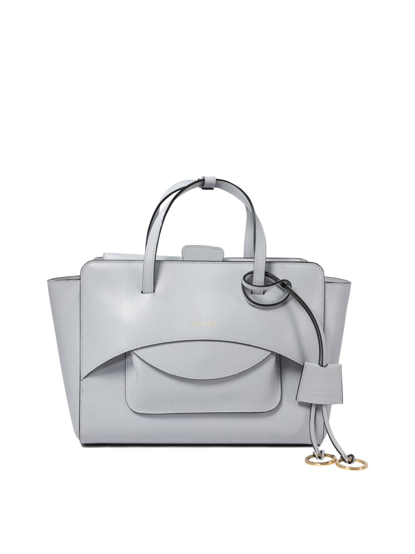 Hidesins Structured Grey Leather Shoulder Bag