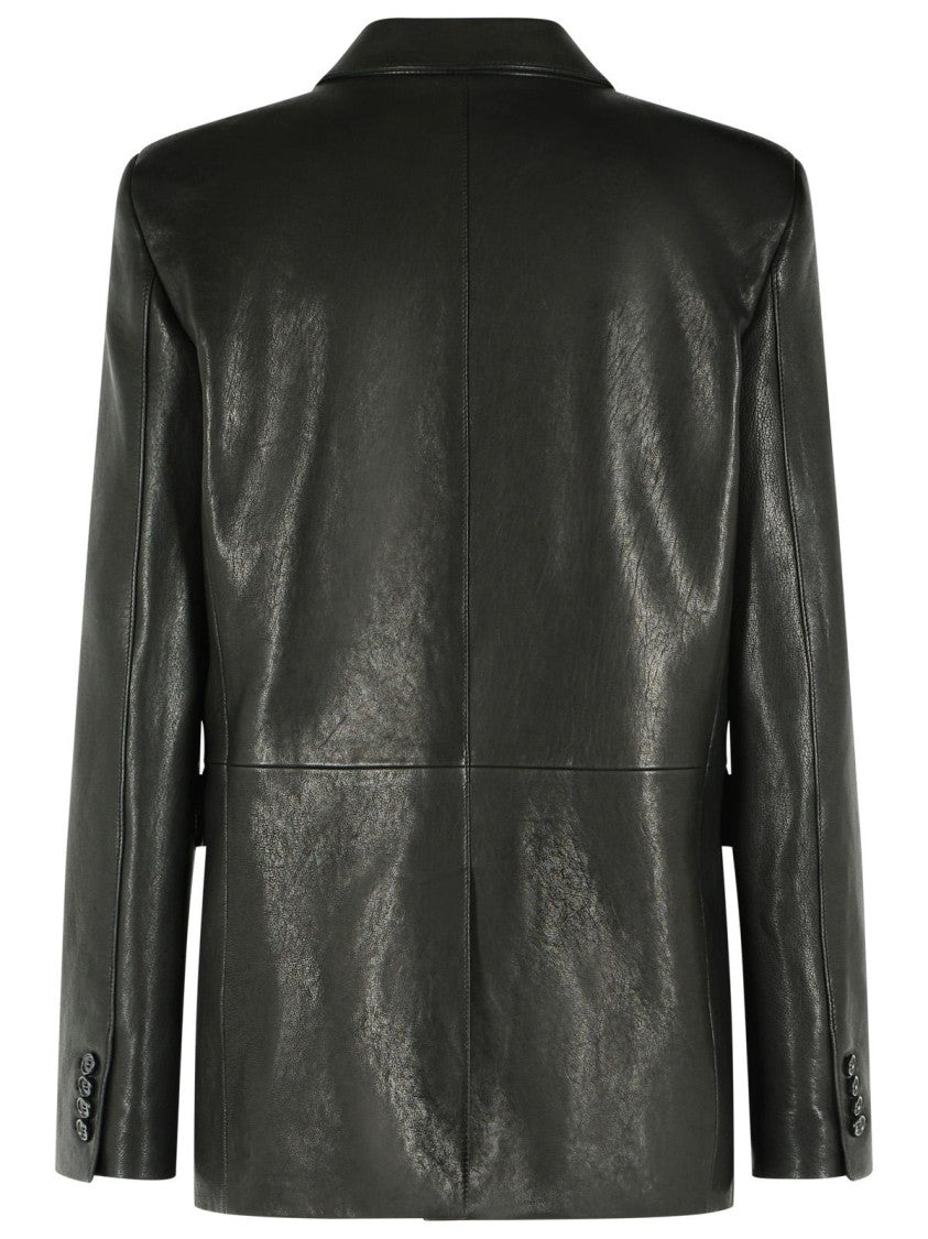 Khaite 'Sarmine' Black Leather Jacket