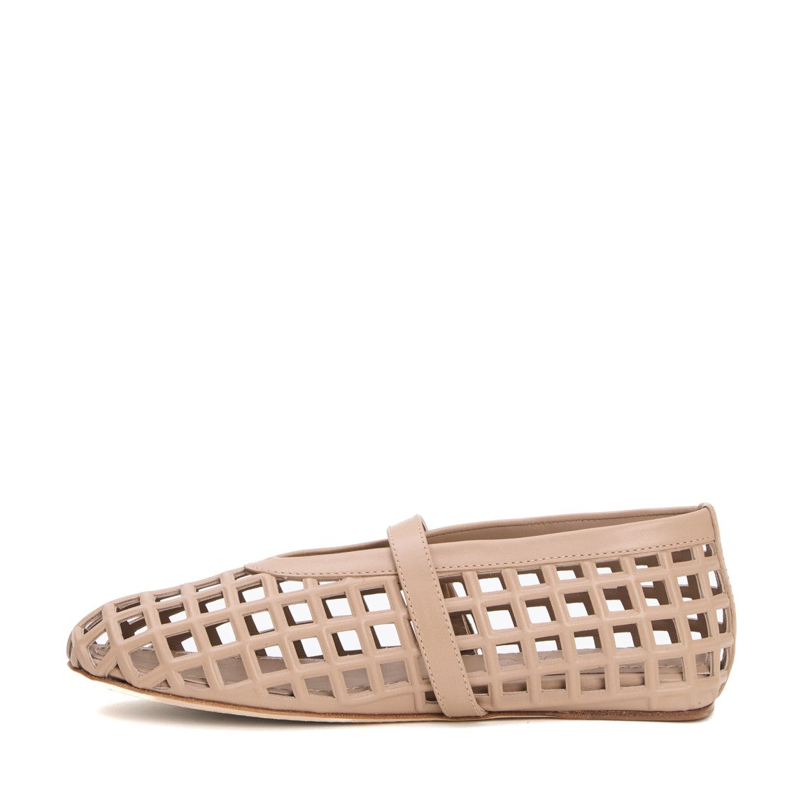 3Juin Ballerina Net Leather Taupe