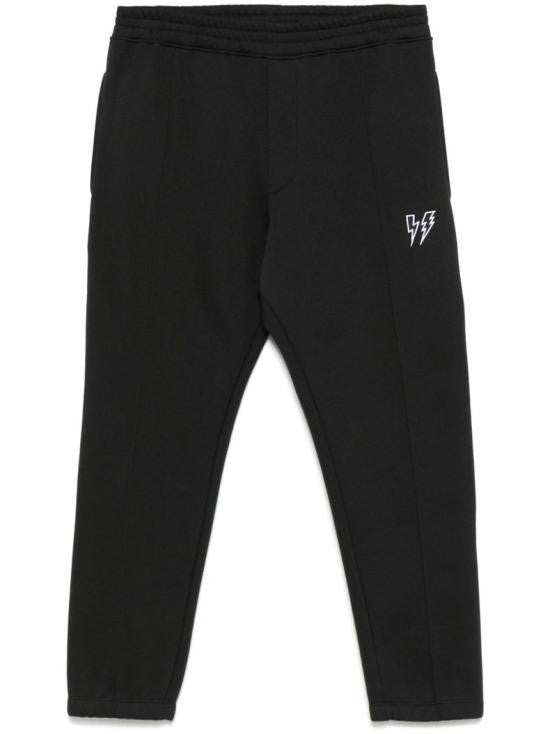 Neil Barrett Tapered Jogger Pants With Subtle Lightning Bolt Graphic