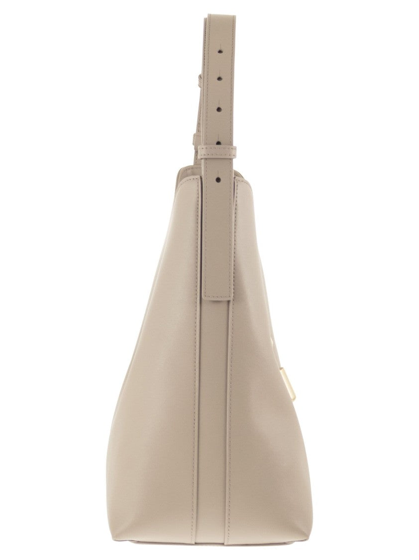 Furla Deconstructed Hobo Bag With Cylindrical Logo Hardware