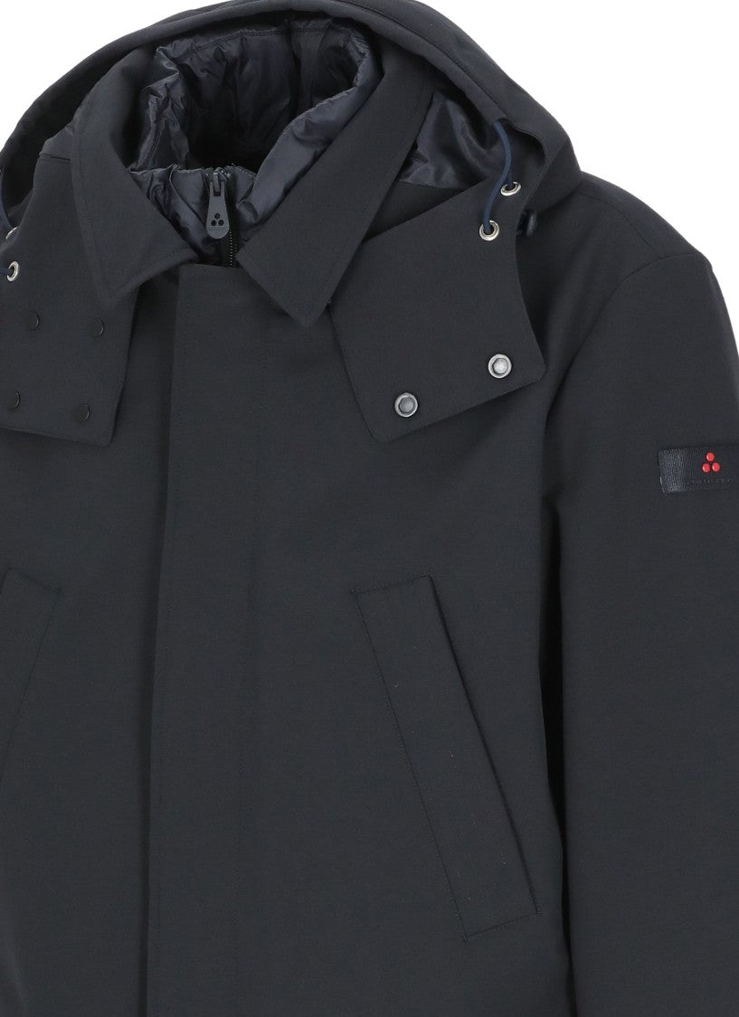 Peuterey Blue High Neck Hooded Padded Coat