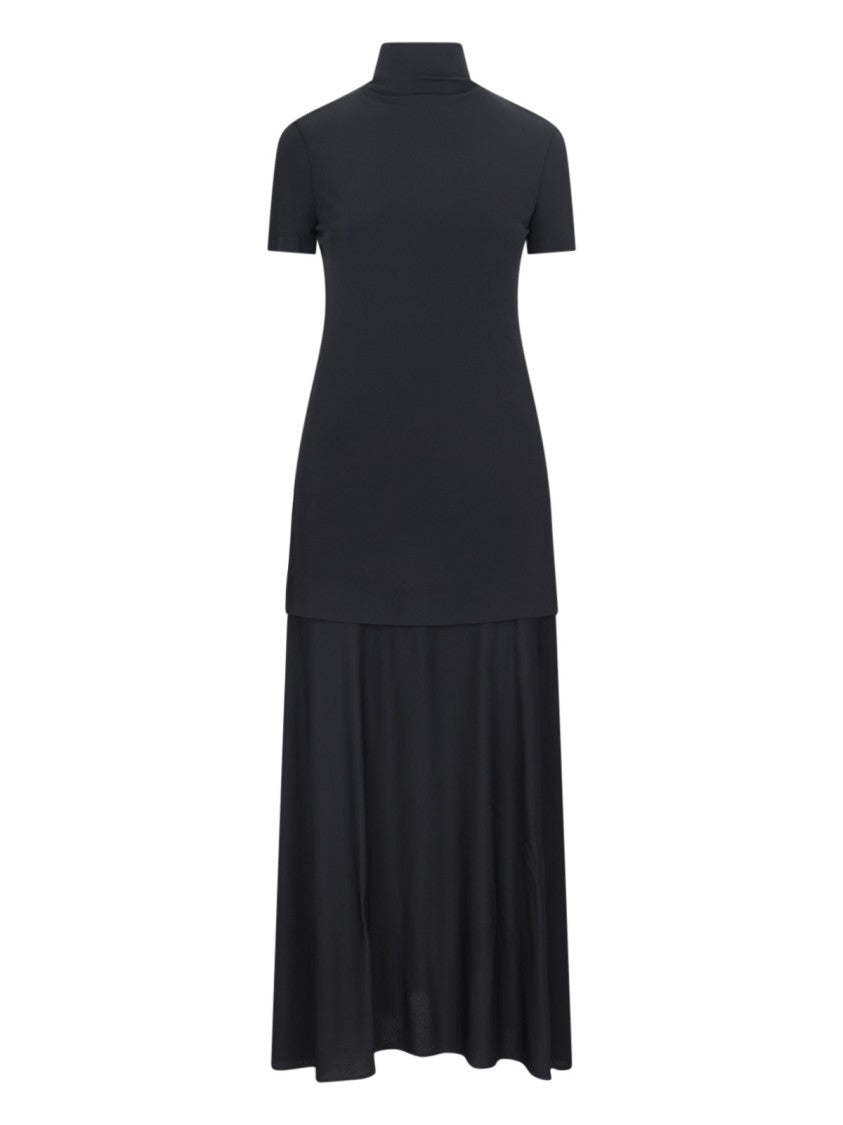 Jil Sander Layered Midi Dress – Black