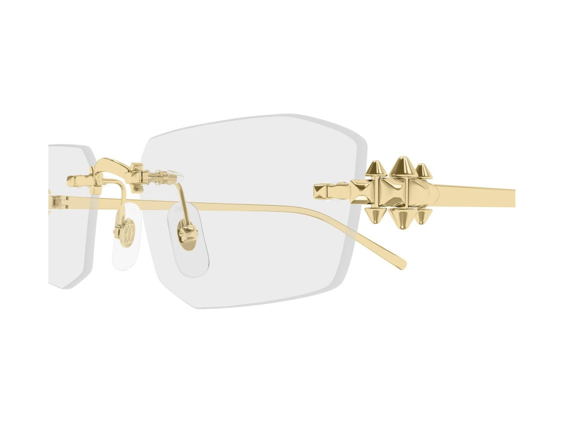 Cartier Gold Ct0683o Rimless Angular Stud Glasses