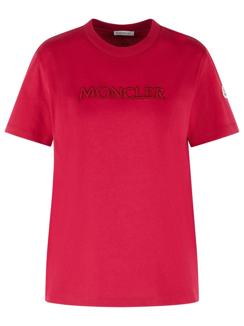 Moncler Cherry Pink Cotton T-Shirt