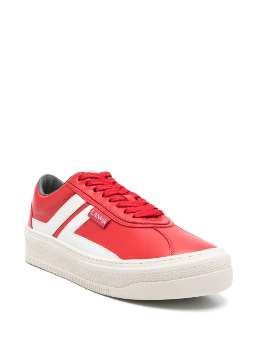Lanvin Low-Top Sneakers With Red Upper