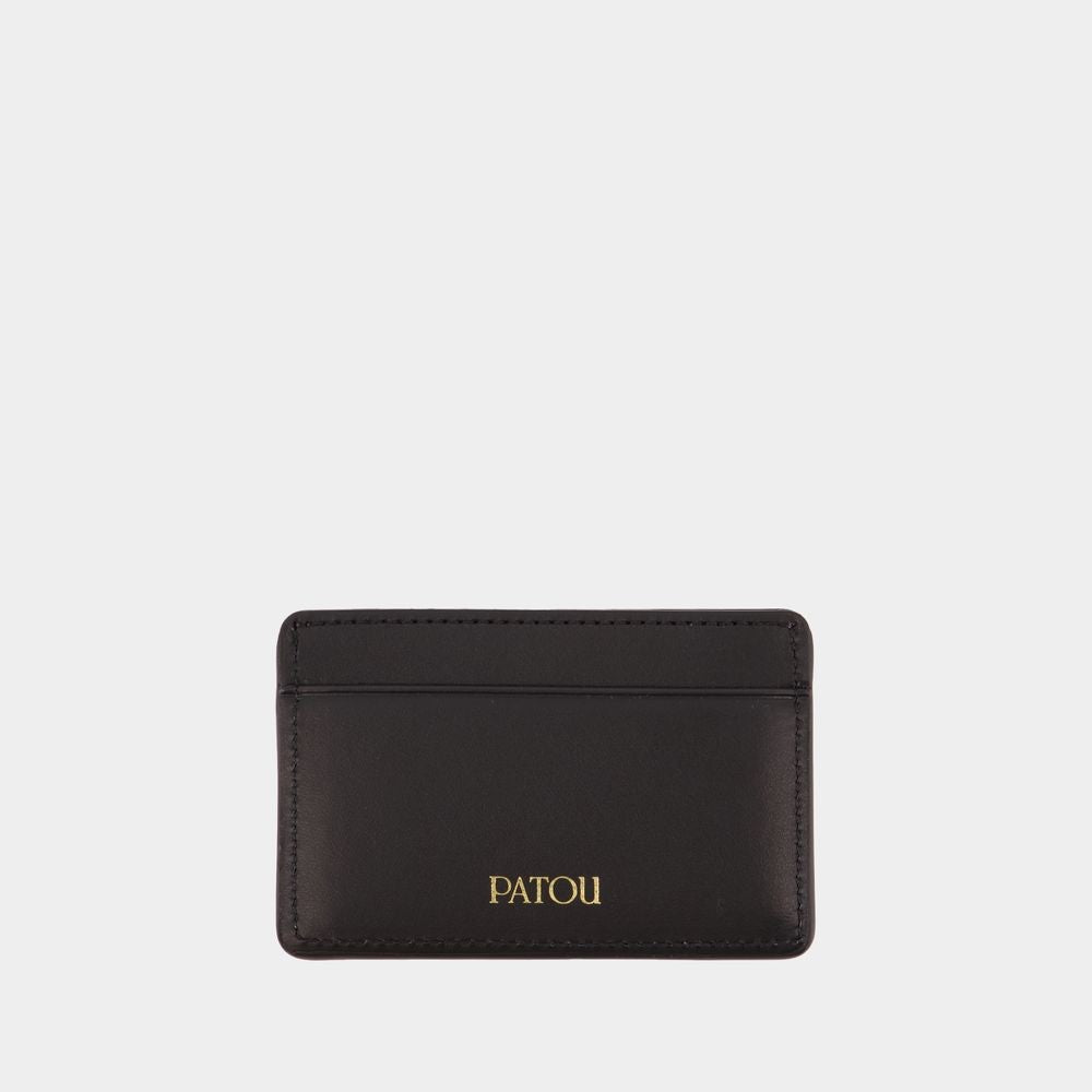 Patou Jp Card Holder - Leather - Black
