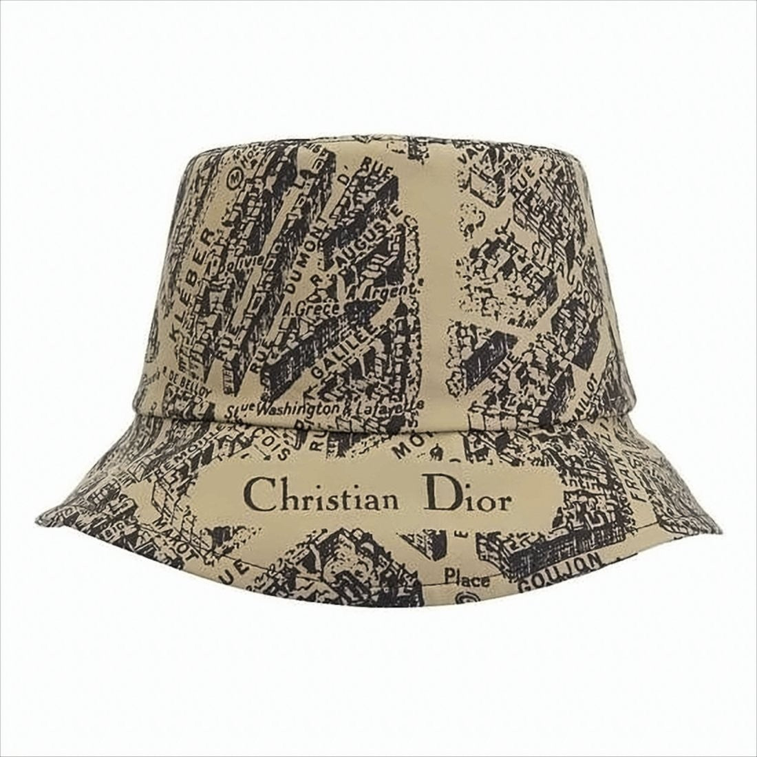Christian Dior Map Print Bucket Hat With Logo Detail