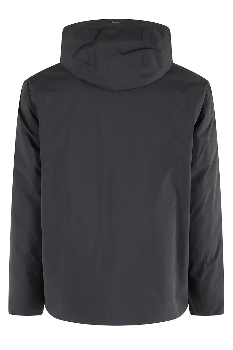 Herno Packable Black Jacket With Drawstring Hood
