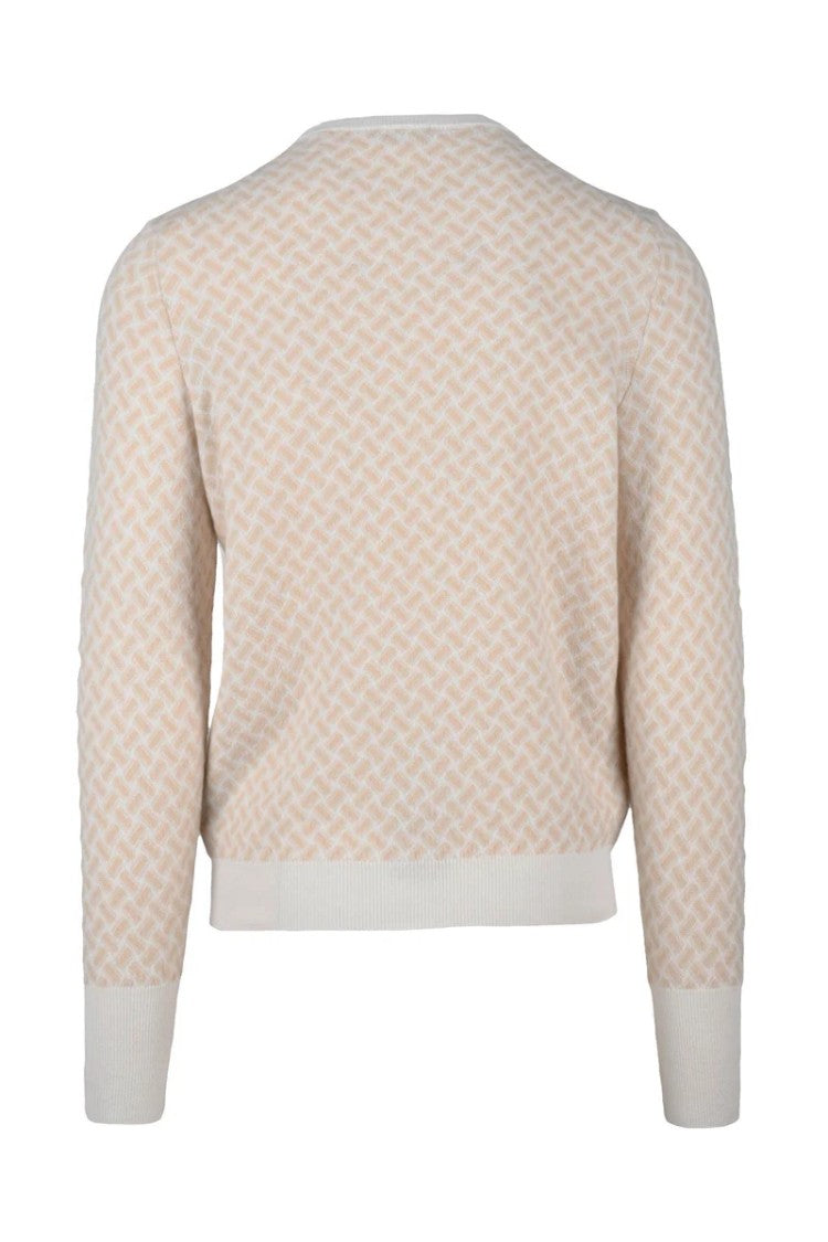Drumohr Cashmere Crew Neck Pullover - White/Beige