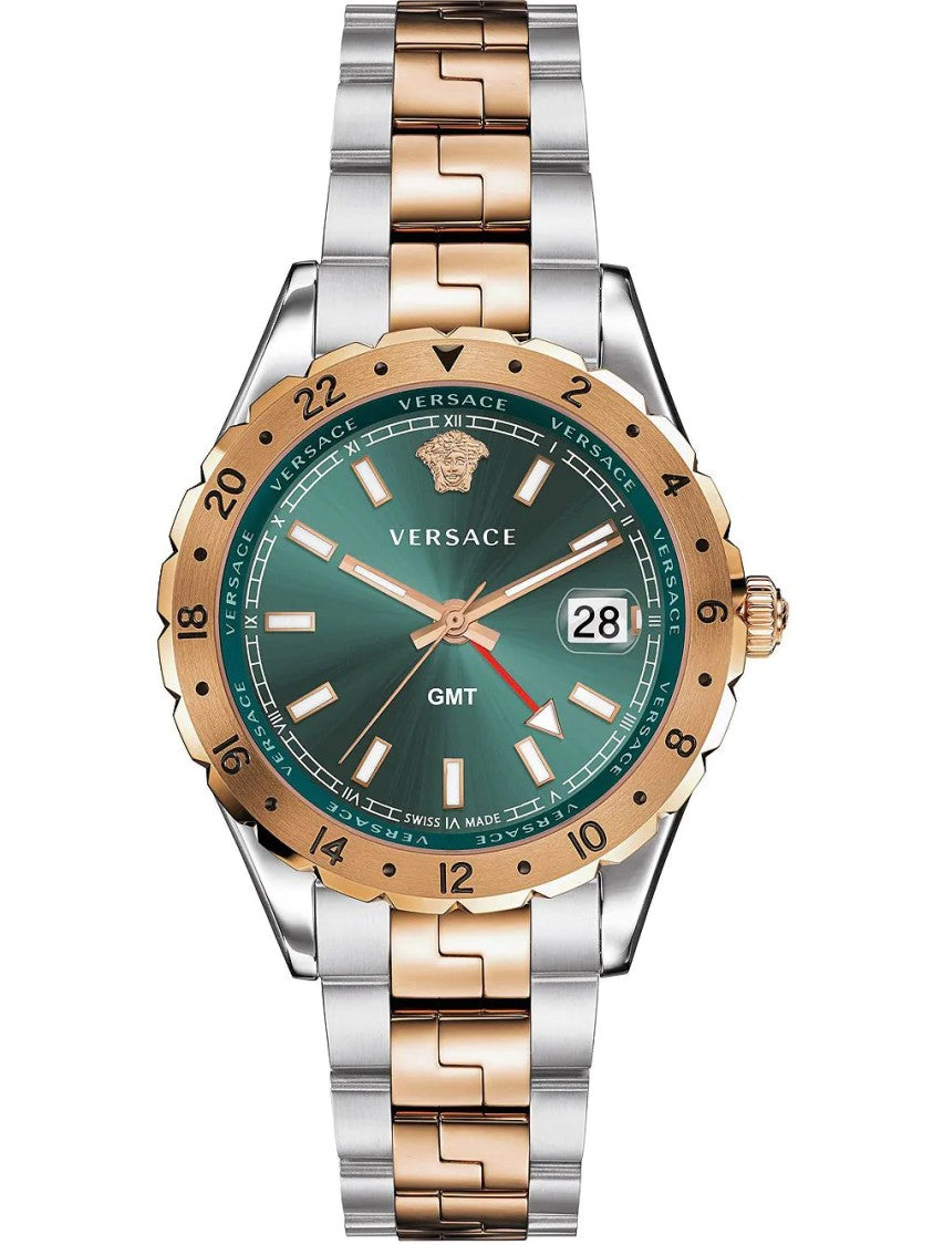 Versace Greca Logo 38Mm Women's Analog Watch With Blue Leather Strap