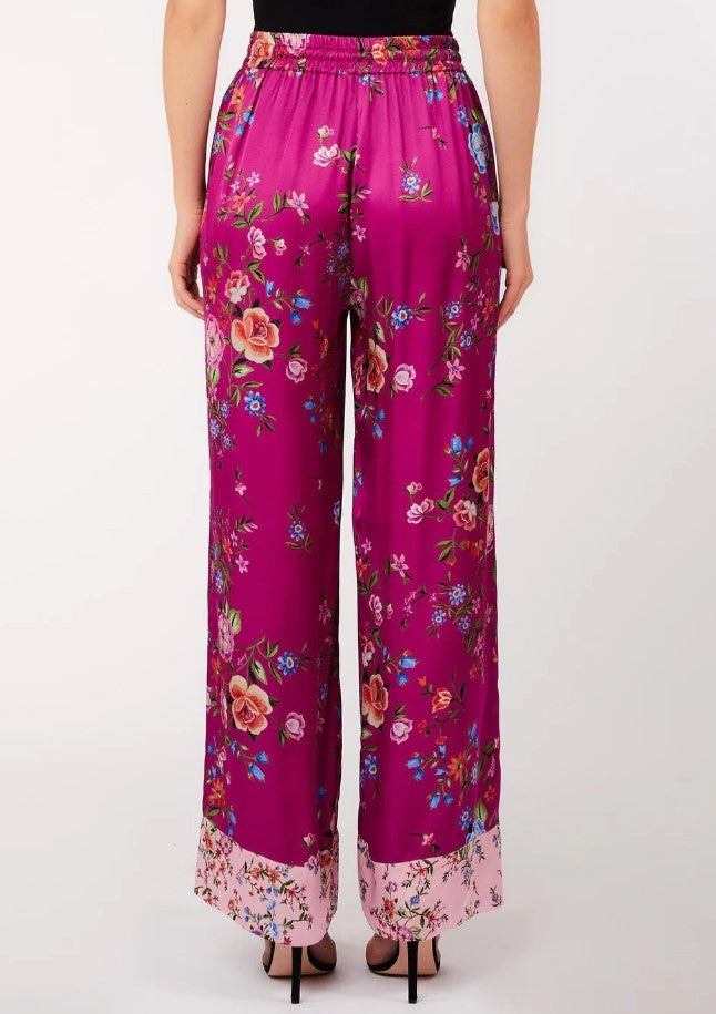 Liu Jo Viscose Satin Elastic Waist Palazzo Trousers