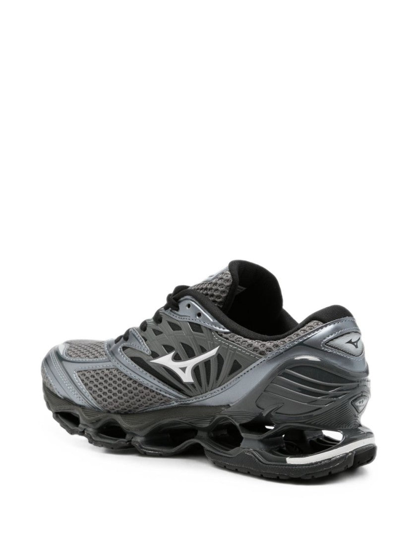 Mizuno Grey Mesh Upper Sculpted Sole Futuristic Sneakers