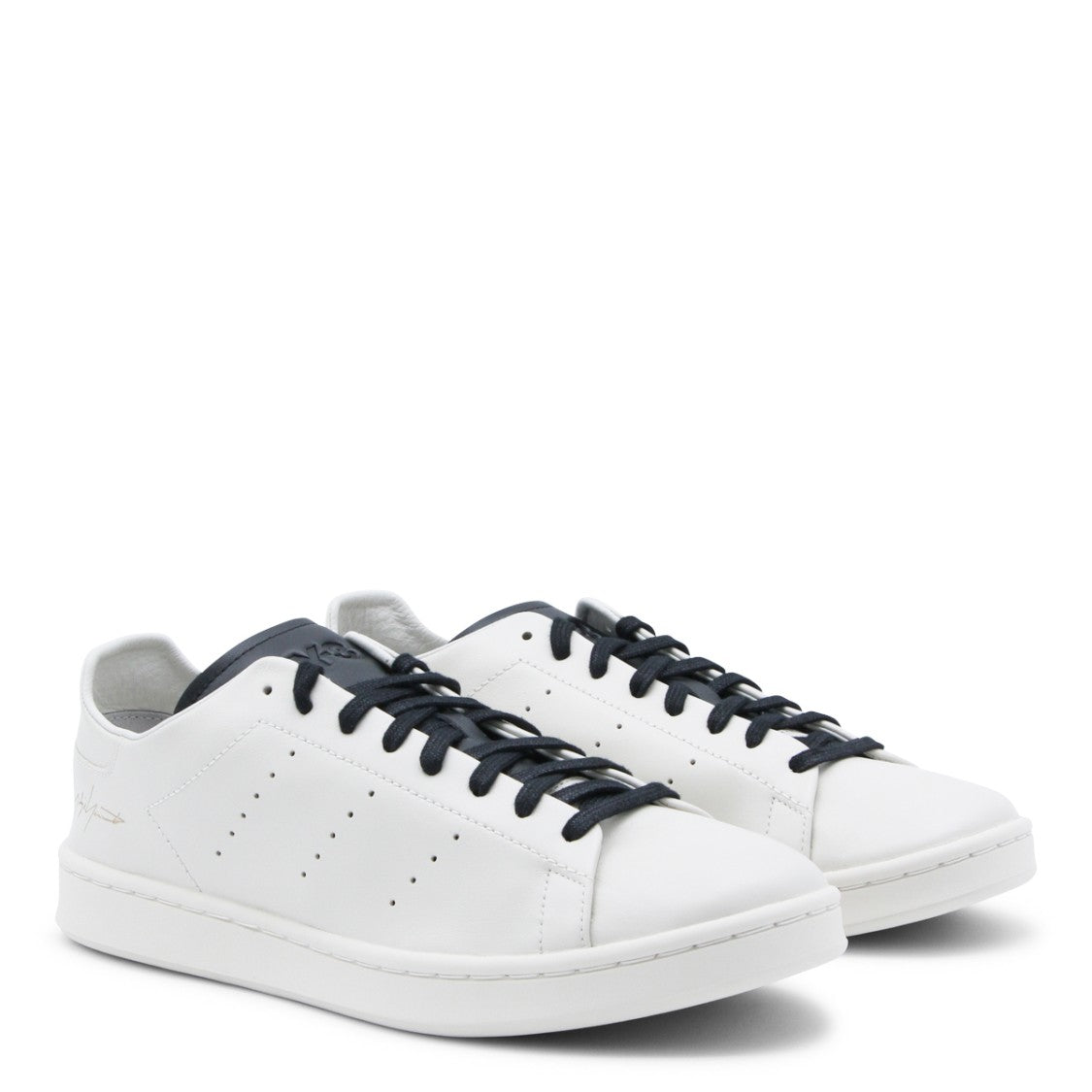 Y-3 Beige Leather Low-Top Sneakers