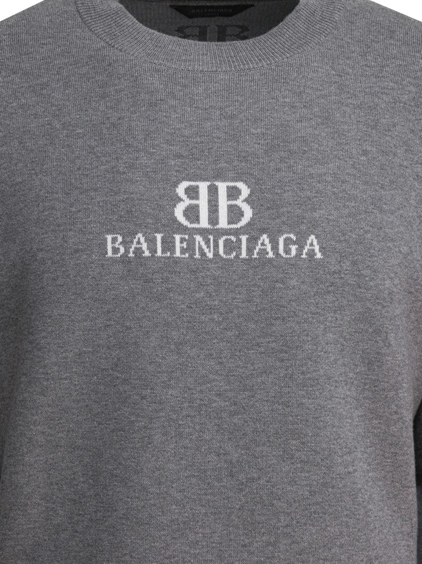 Balenciaga Crewneck Sweatshirt With Subtle Logo Embroidery