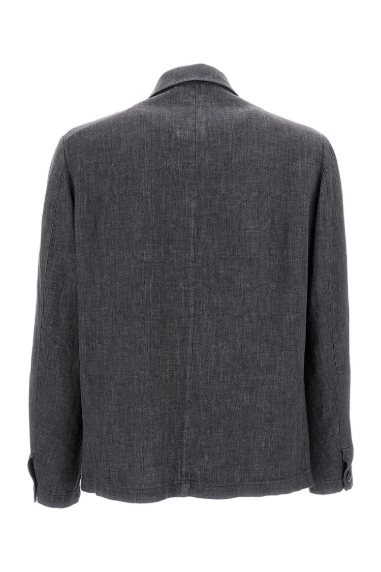 Barena Linen Blend Overshirt With Structured Silhouette